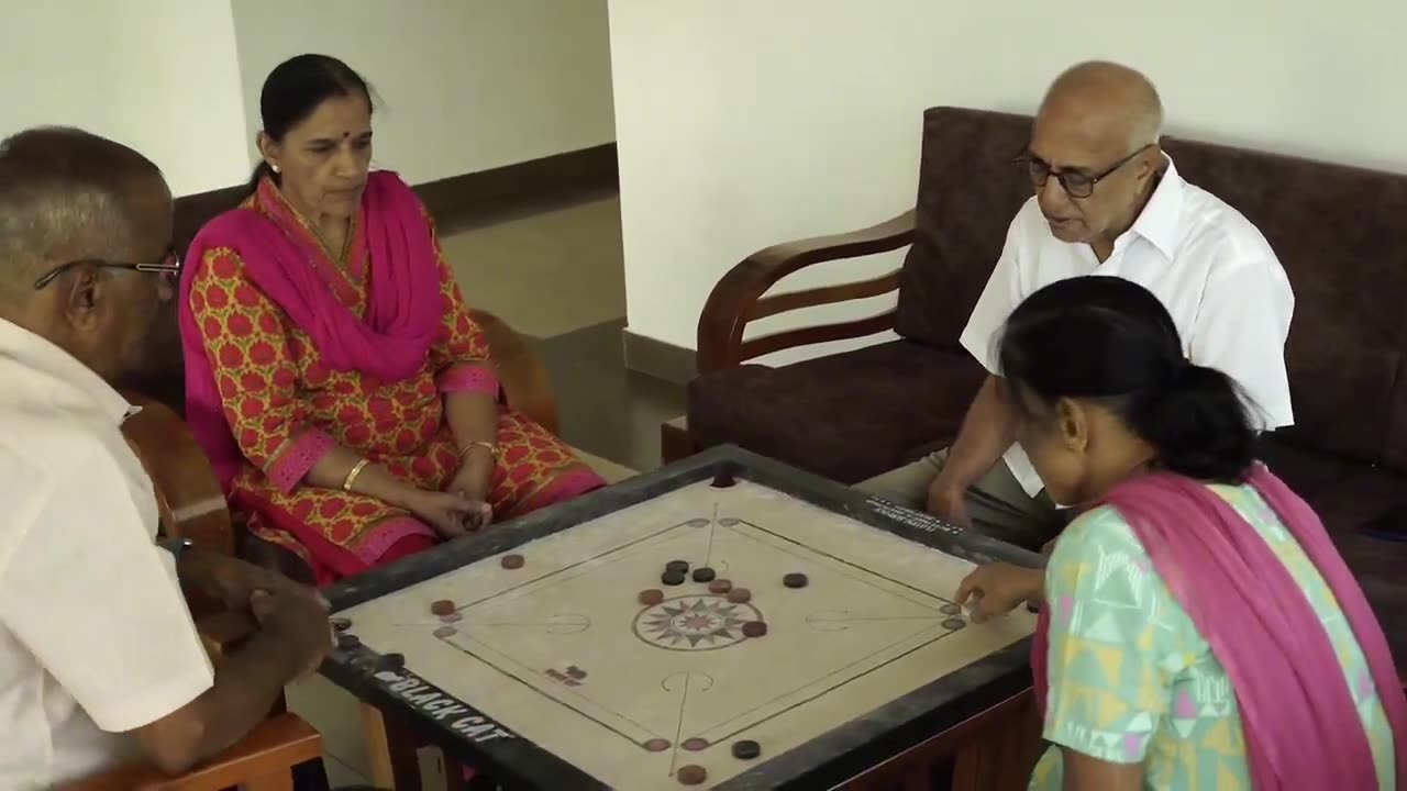 Residents playing cards together